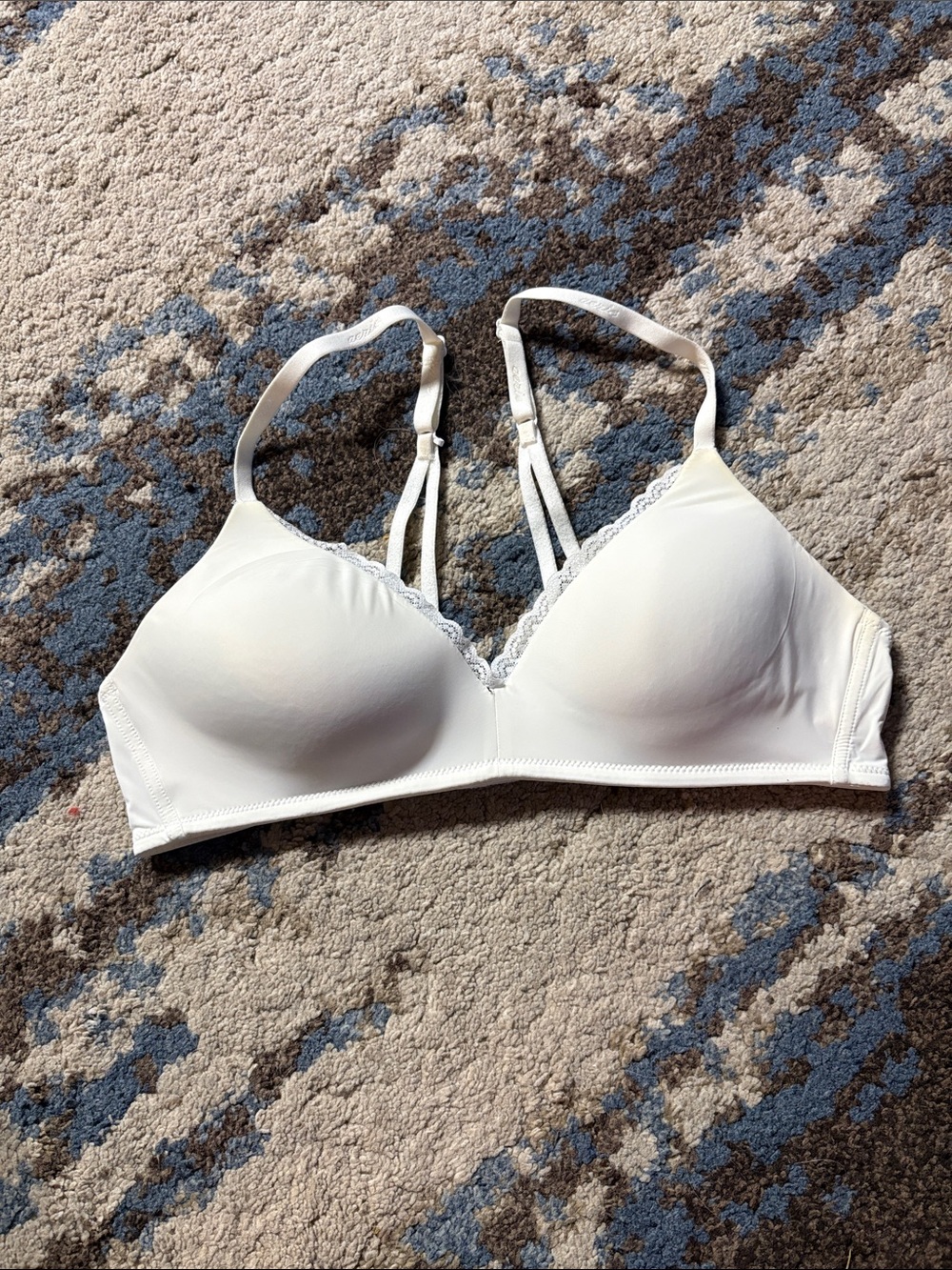 aerie Smooth Lace-Trim Wireless Bra - White